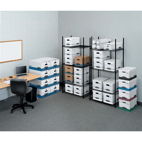 metal shelf with file boxes|box file shelving units.